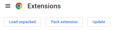 Load unpacked button